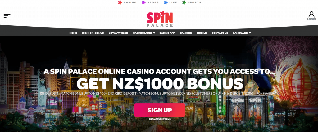 Spin Palace Casino New Zealand